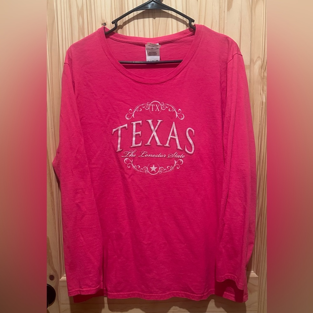 Pink Texas Long Sleeve Shirt Womens XL